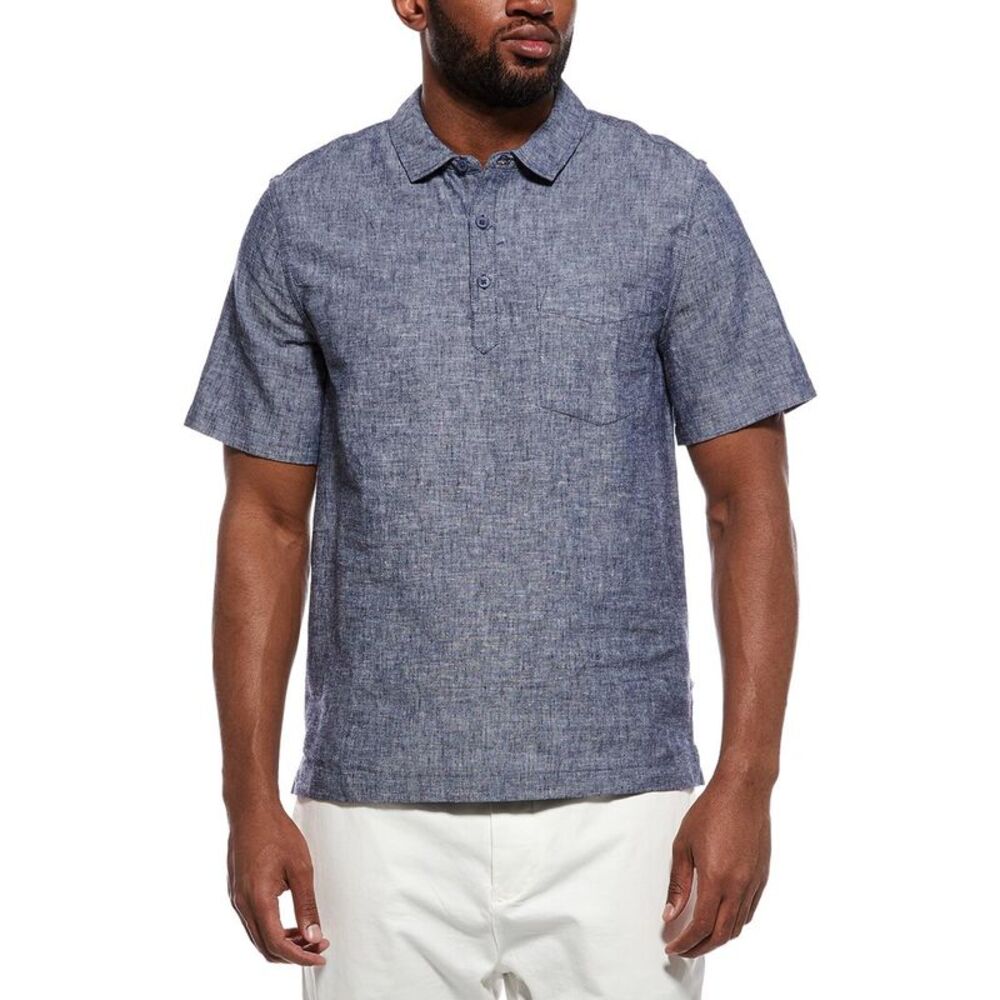 Onia Mens  Josh Linen-Blend Shirt, Blue